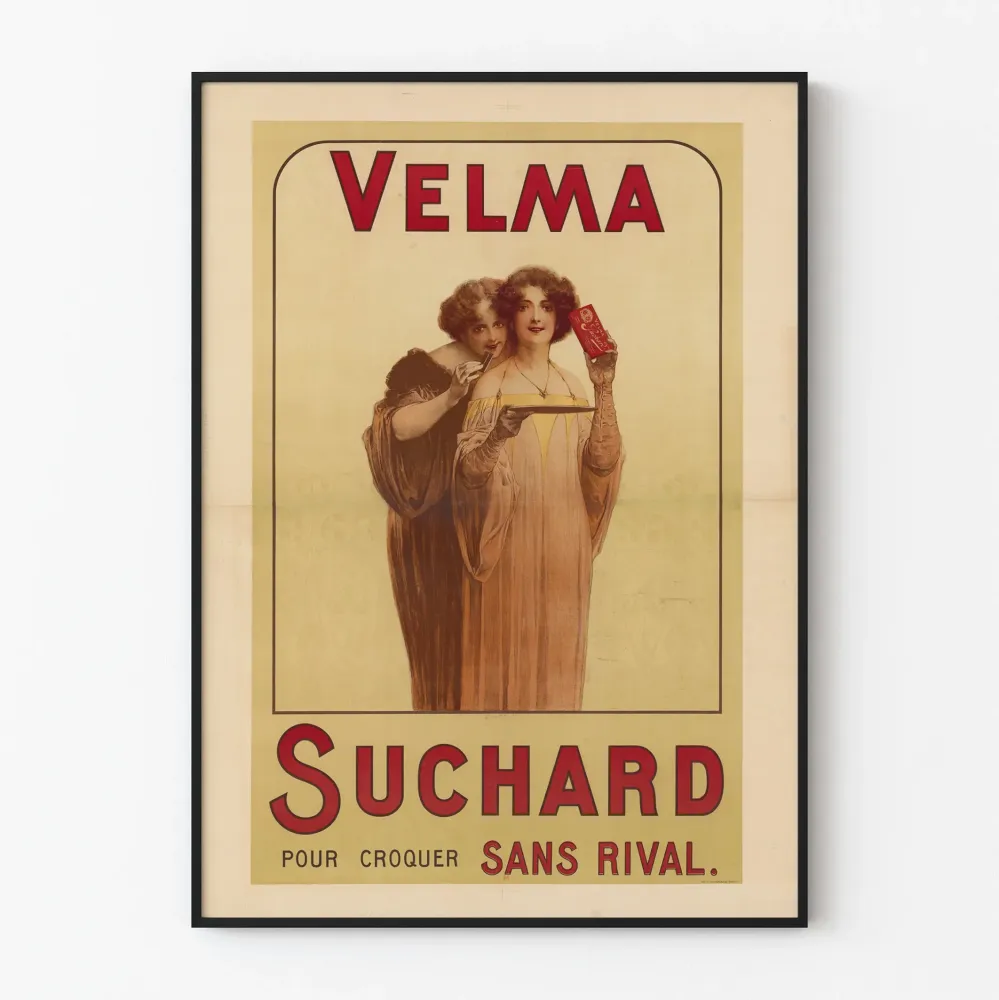 Vintage plakat Velma Suchard do dekoracji ściennych