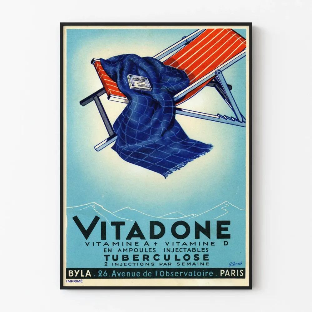 Vintage plakat Vitadone witamina + D dekoracja ścienna
