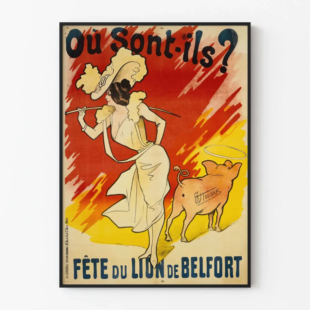 Vintage plakat Święto Lwa w Belfort - Retro dekoracja ścienna
