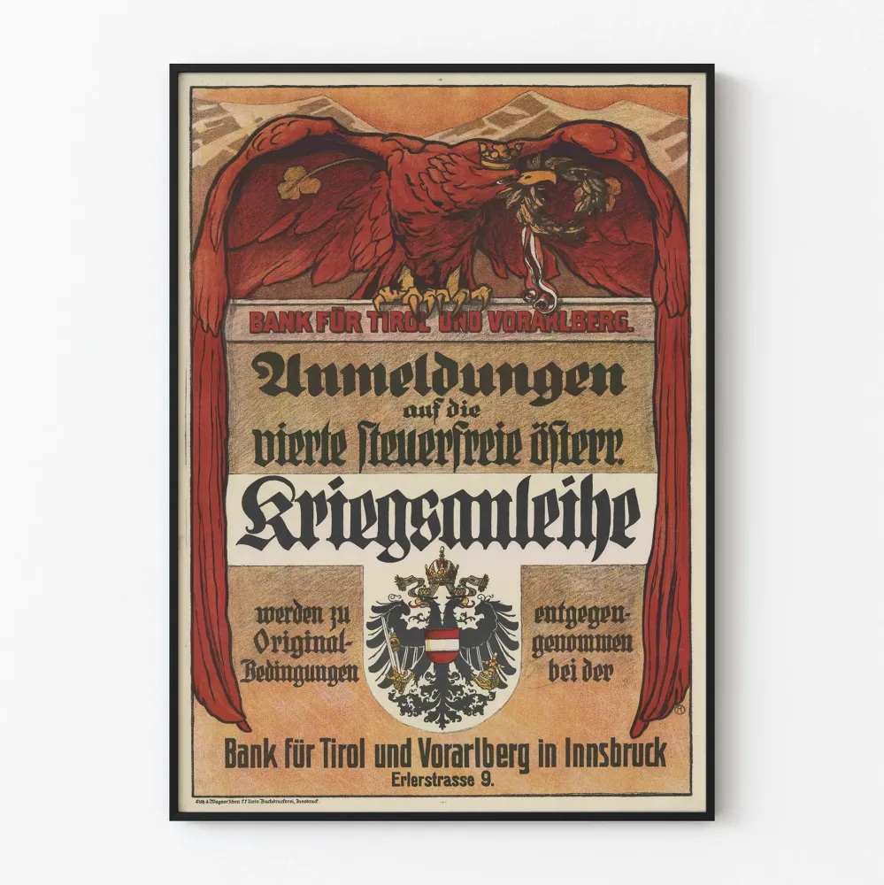 Vintage plakat wojny austriackiej - historyczna dekoracja ścienna