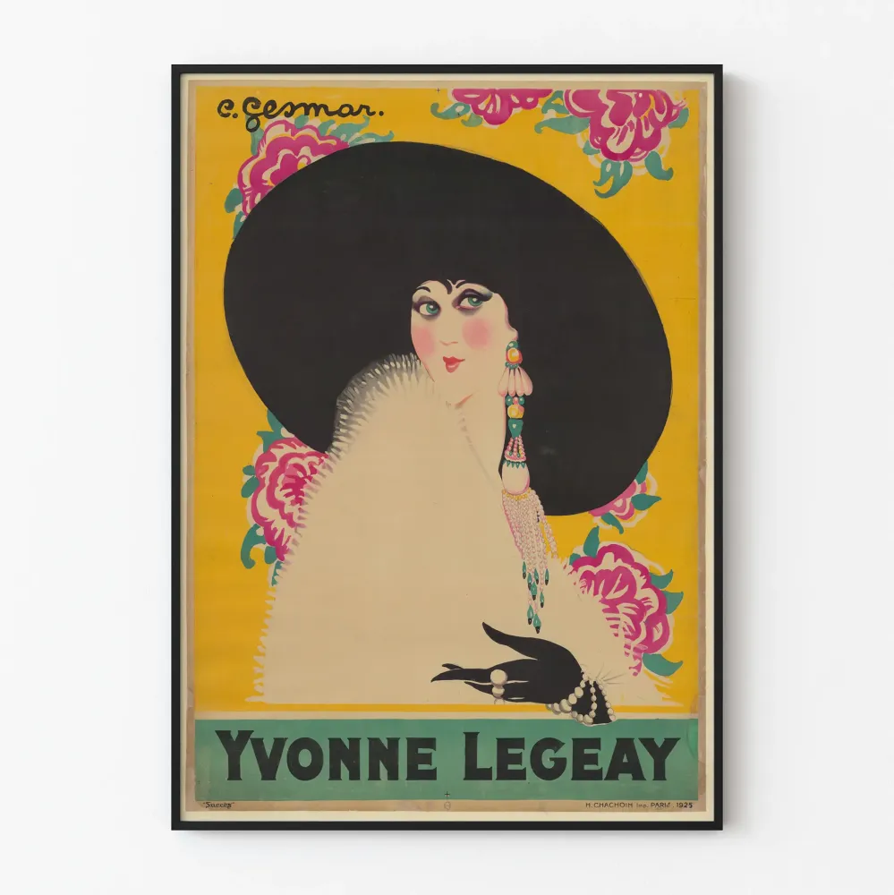 Vintage plakat Yvonne Legeay - Elegancka i retro dekoracja ścienna