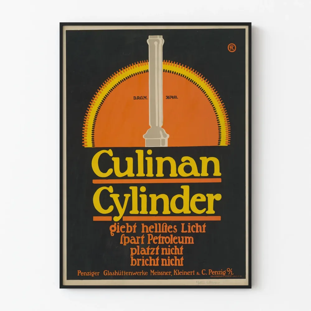 Vintage'owy plakat Cylinder Culian – Plakat dekoracji przemysłowej