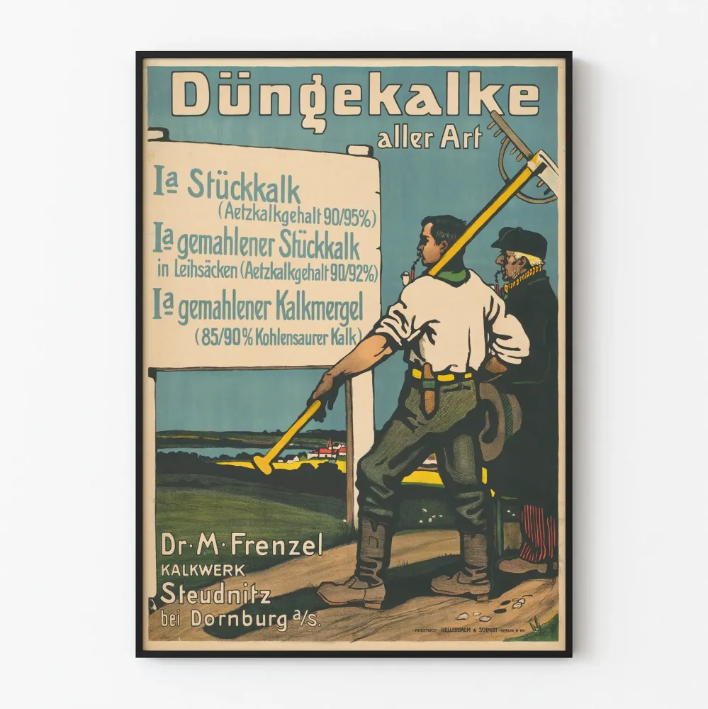 Vintageowy plakat Düngerkalke - stara niemiecka reklama
