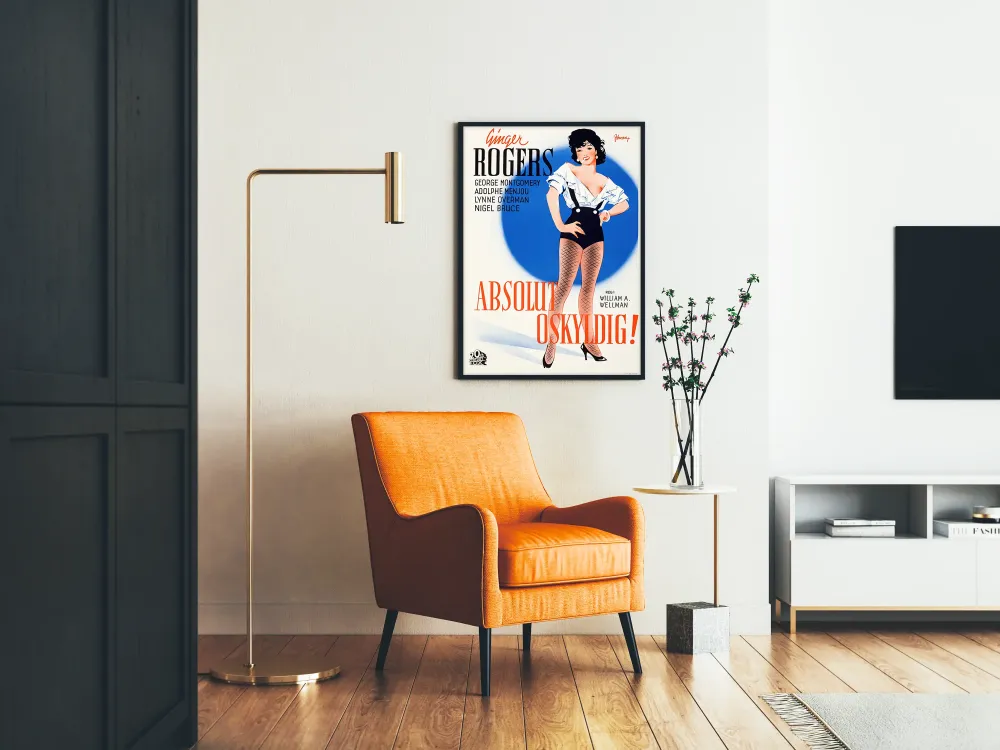 Vintageowy plakat filmu Absolutnie niewinna z Ginger Rogers