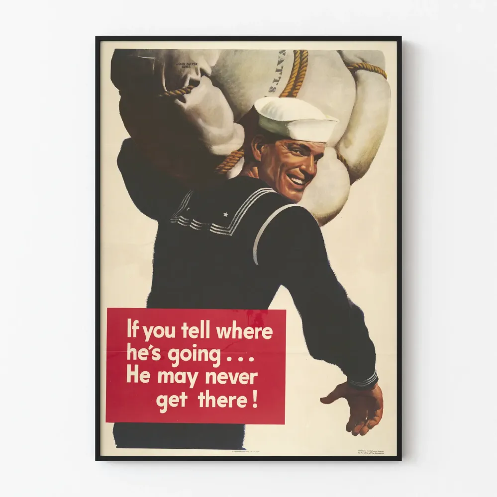 Vintageowy plakat żołnierza amerykańskiej marynarki wojennej - Retro dekoracja ścienna