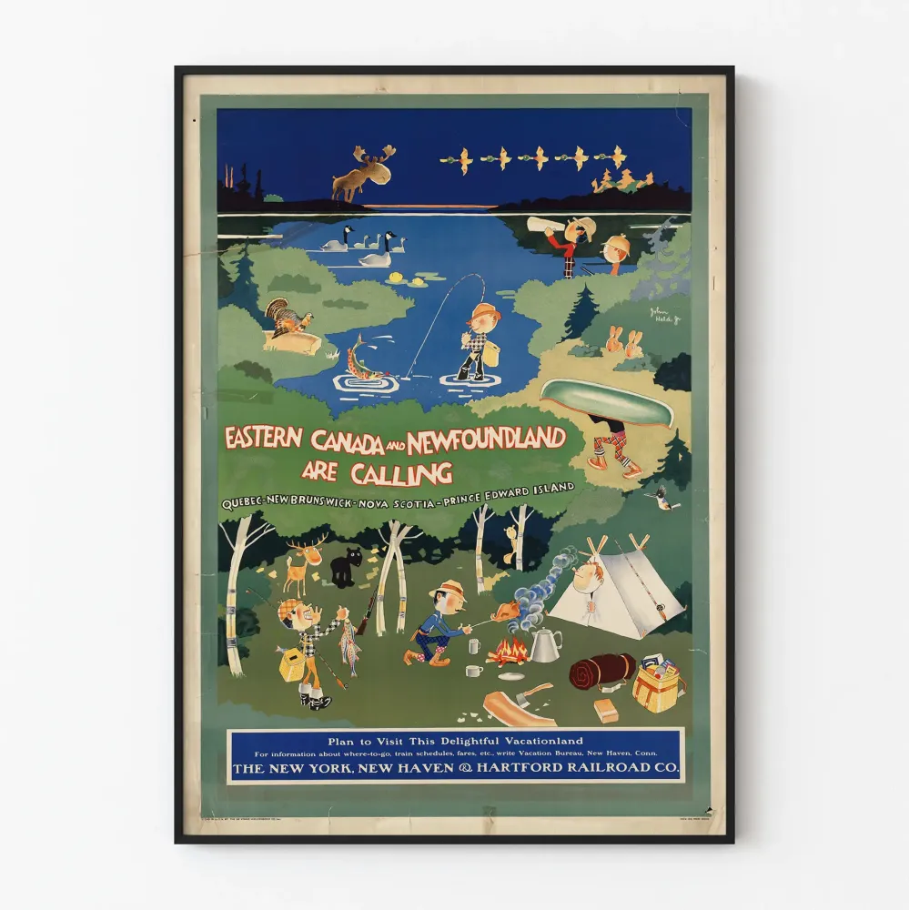 Vintageowy plakat z Wschodniej Kanady i Nowej Fundlandii - Dekoracja ścienna przyrody i przygód