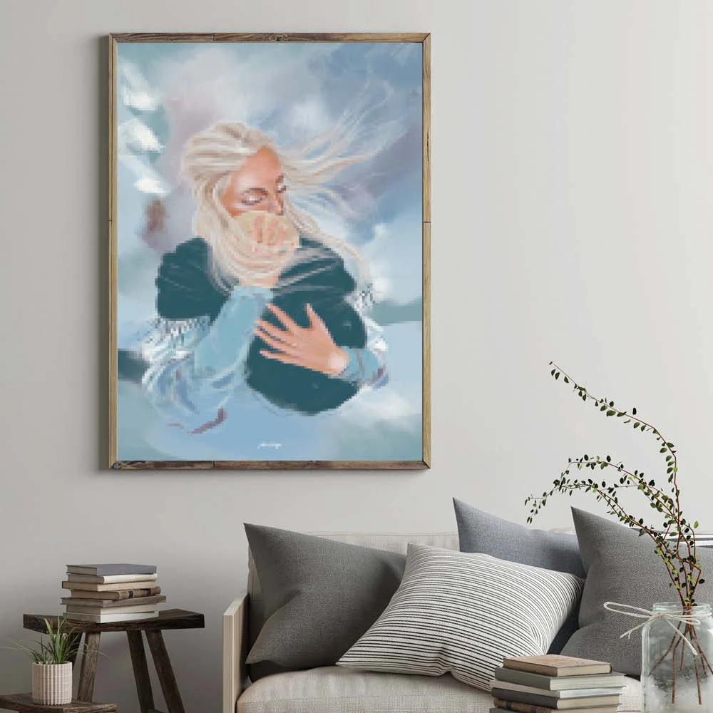 Vintermor sne baggrund - plakat