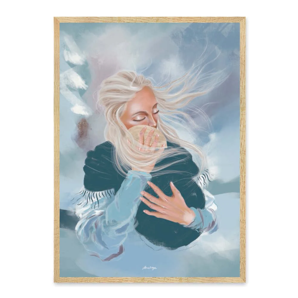 Vintermor sne baggrund - plakat
