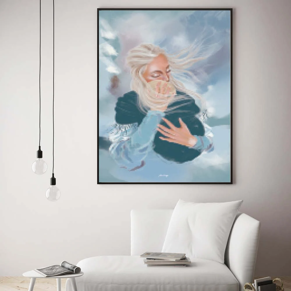 Vintermor sne baggrund - plakat