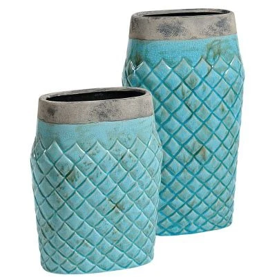 Wazon ceramiczny Azzurro smukły turkusowy Belldeco