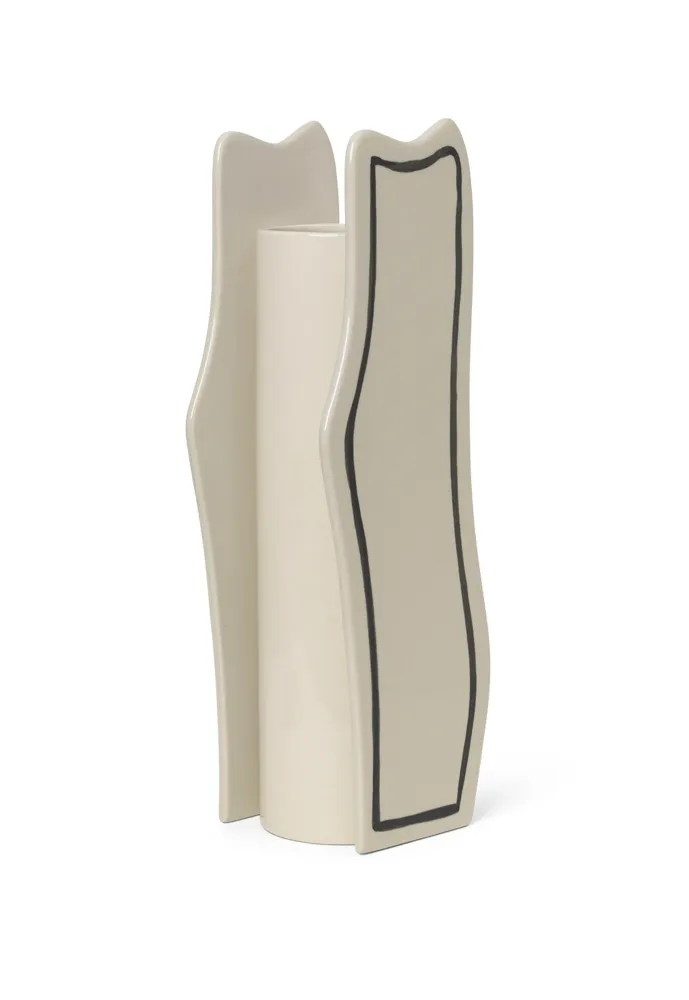 Wazon PASTE VASE SLIM złamana biel z czarnym wzorem