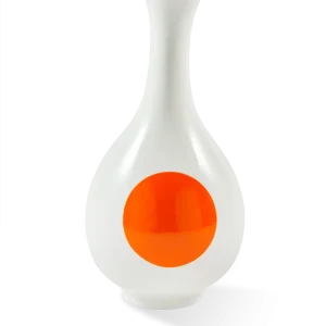 Wazon SMALL BIRD biały z pomarańczowym i niebieskim