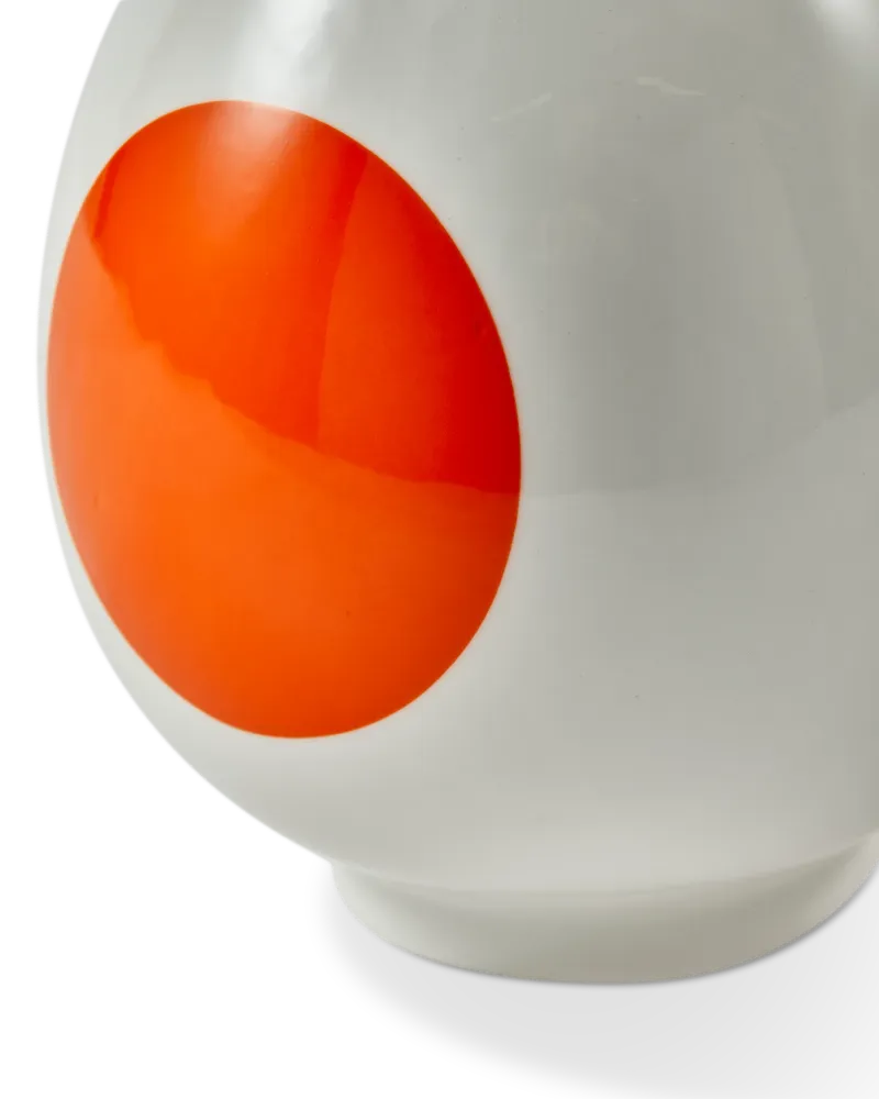 Wazon SMALL BIRD biały z pomarańczowym i niebieskim