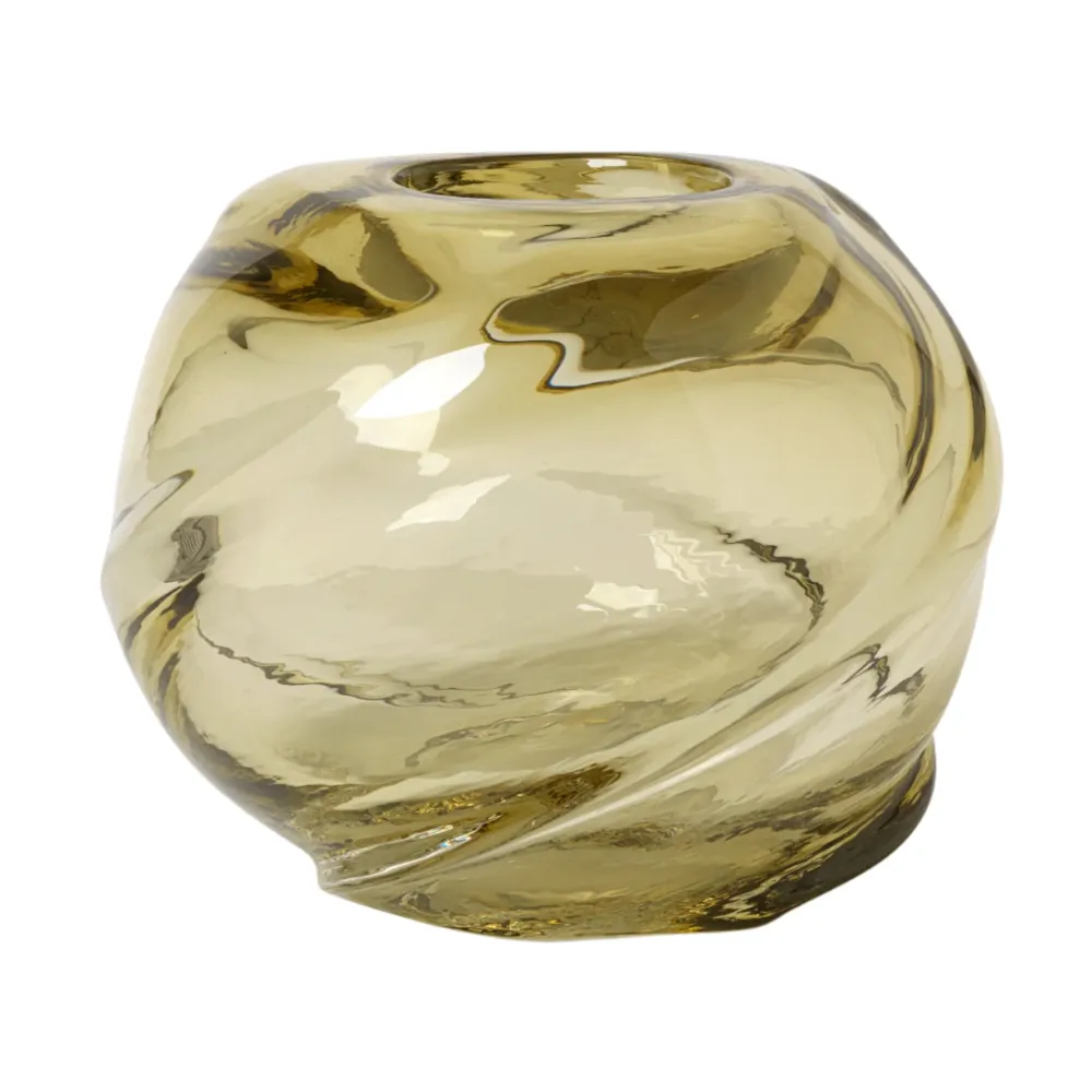 Wazon WATER ROUND SWIRL jasnożółty