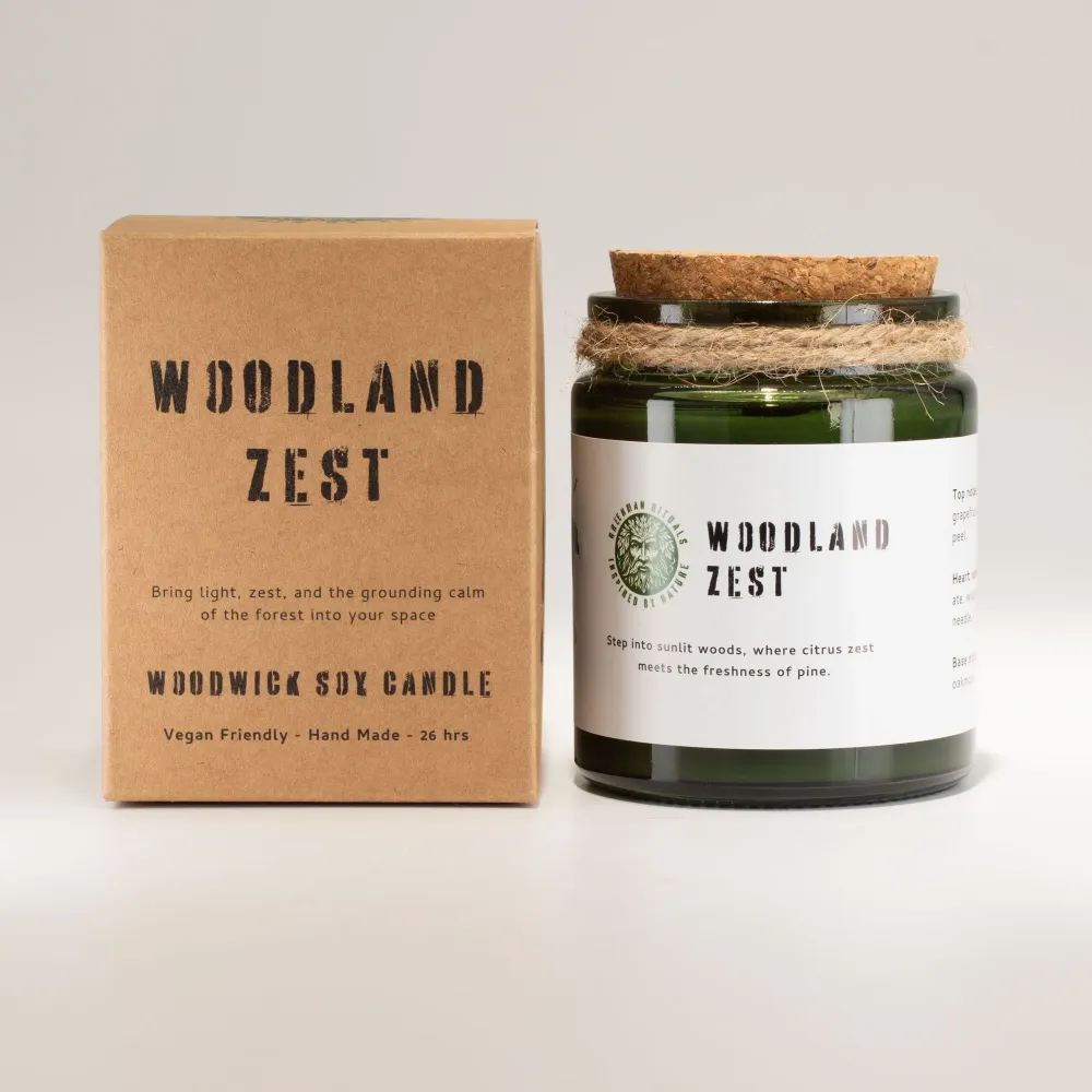 Świeca sojowa Greenman Woodwick – Leśna Świeżość