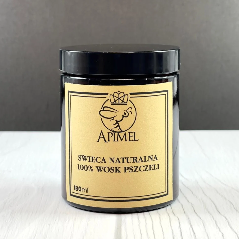Świece w szkle z wosku pszczelego - 180 ml