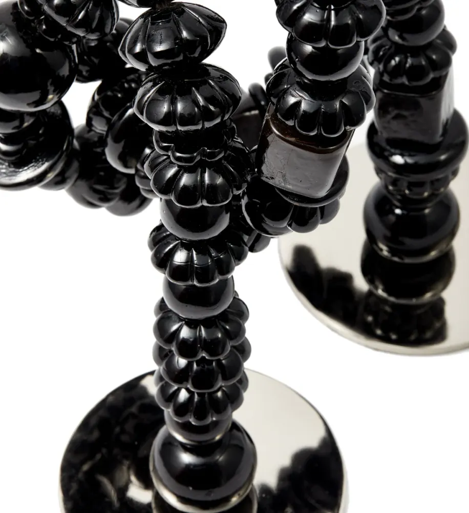 Świecznik BEADS czarny