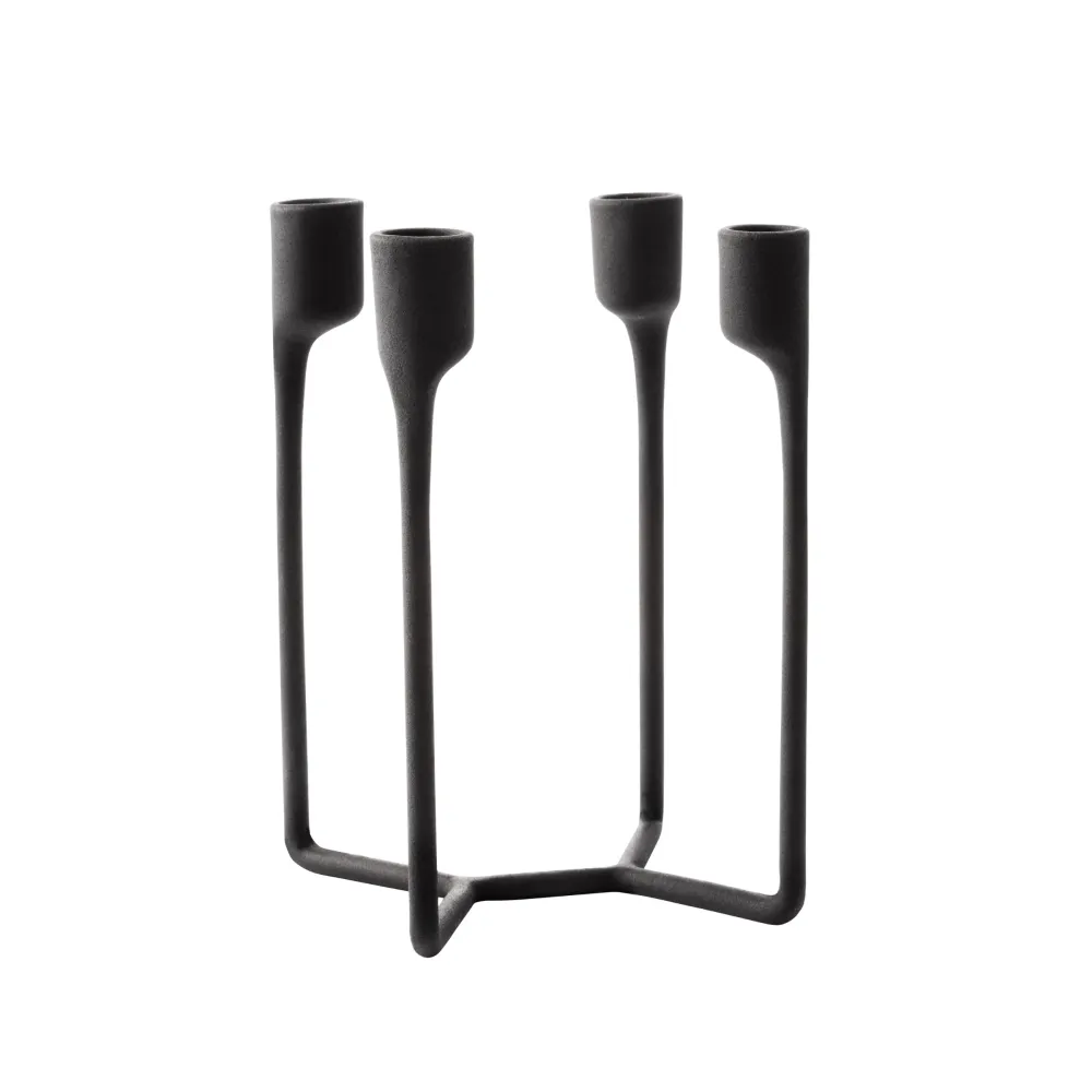 Świecznik czteroramienny HEIMA CANDLESTICK czarne żeliwo