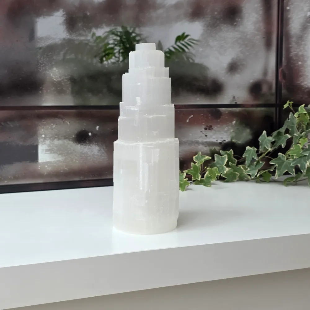 Świecznik selenitowy Iceberg 25 cm