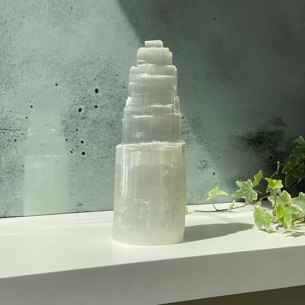 Świecznik selenitowy Iceberg 25 cm
