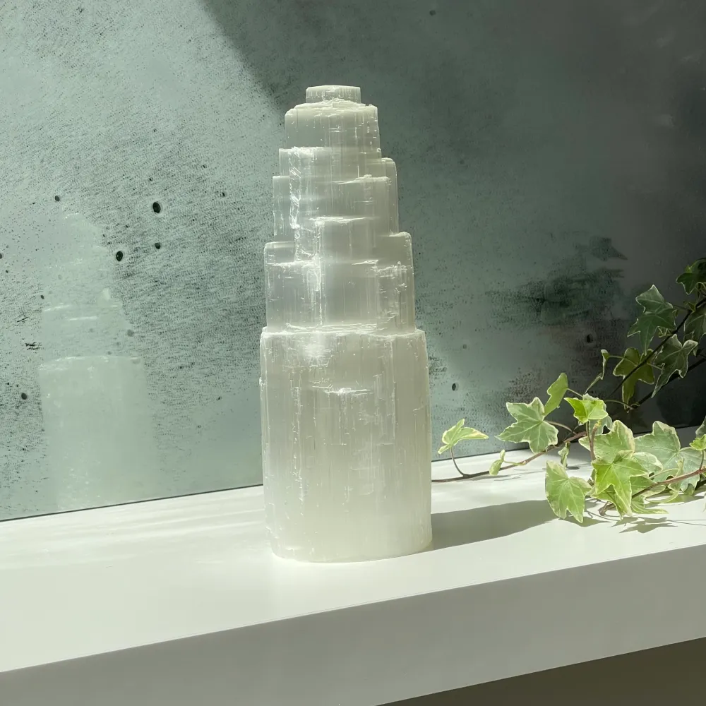 Świecznik selenitowy Iceberg 25 cm