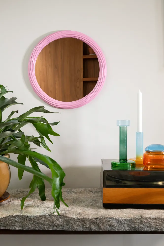 Świecznik na tealight BOLE zielony z niebieskim