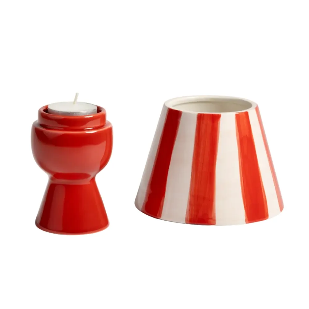 Świecznik na tealight CANTINE czerwony z białym