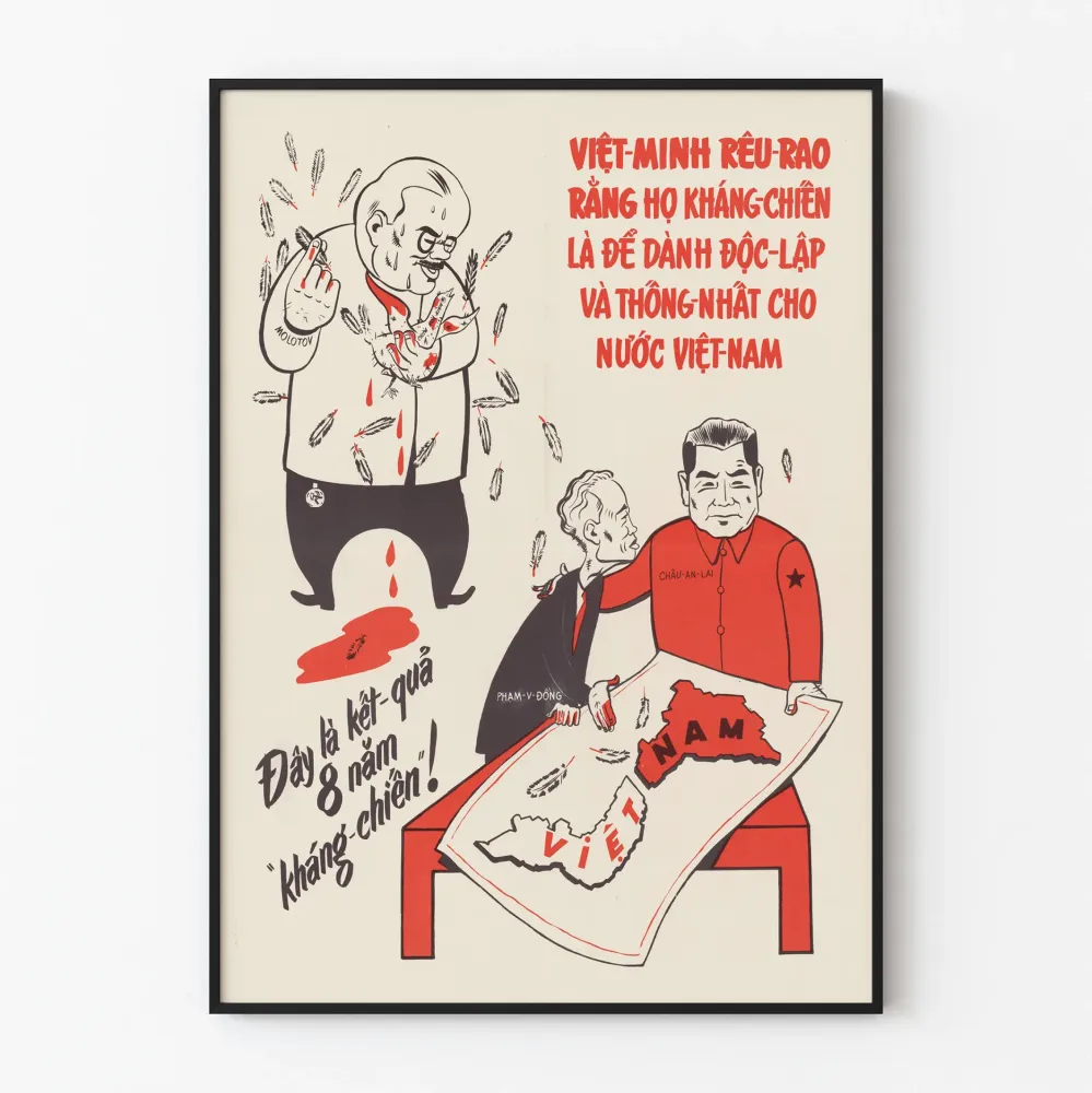 Wietnamski plakat propagandowy o walce o niepodległość i jedność