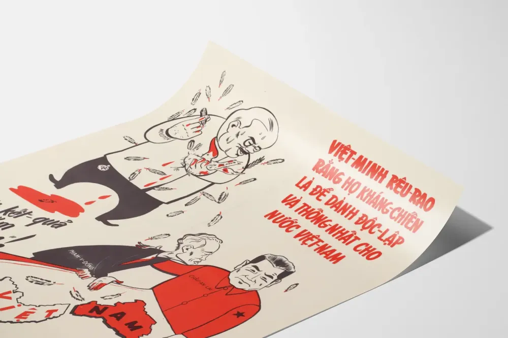 Wietnamski plakat propagandowy o walce o niepodległość i jedność
