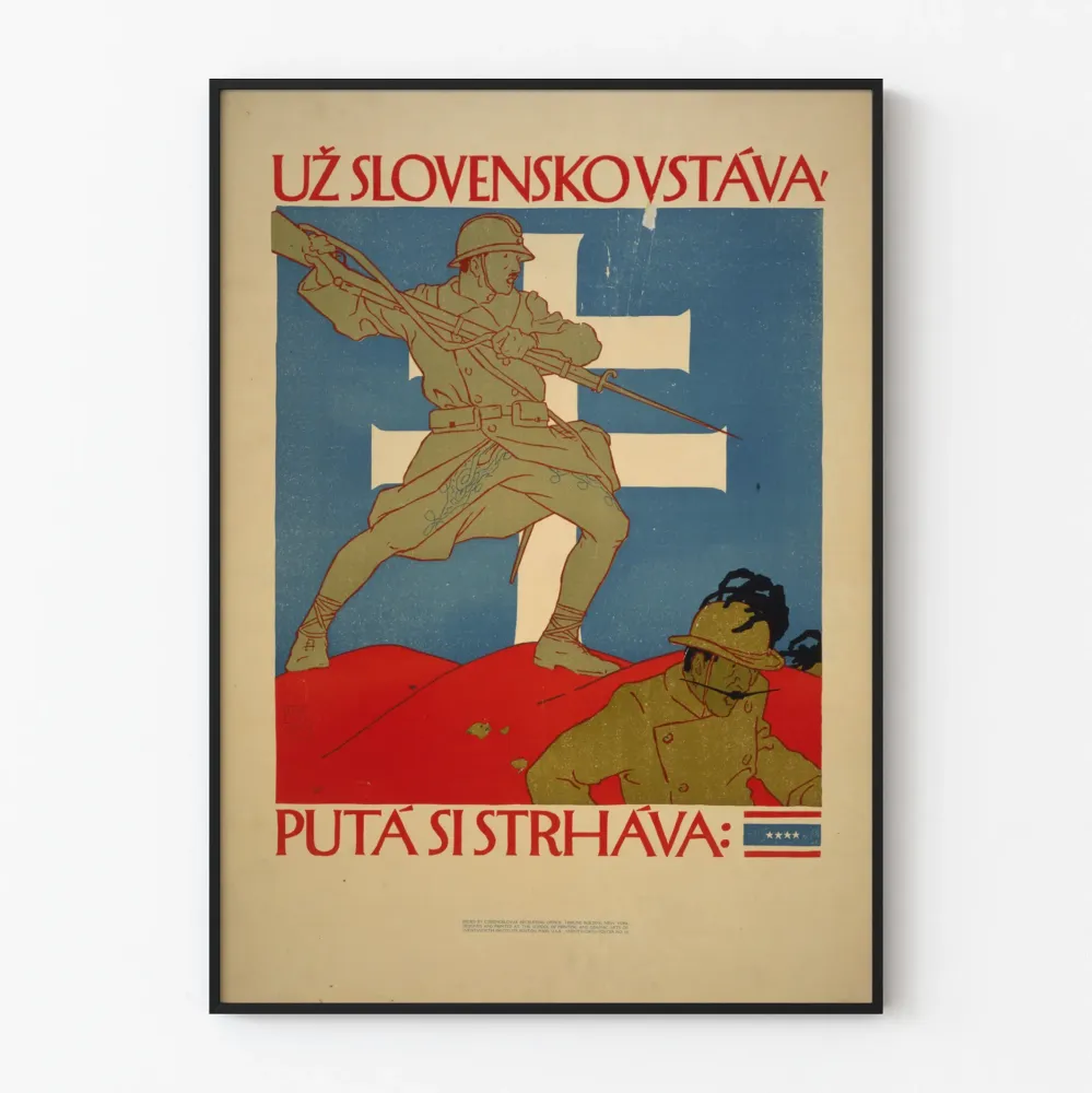 Wintage patriotyczny plakat słowacki do dekoracji ściennych