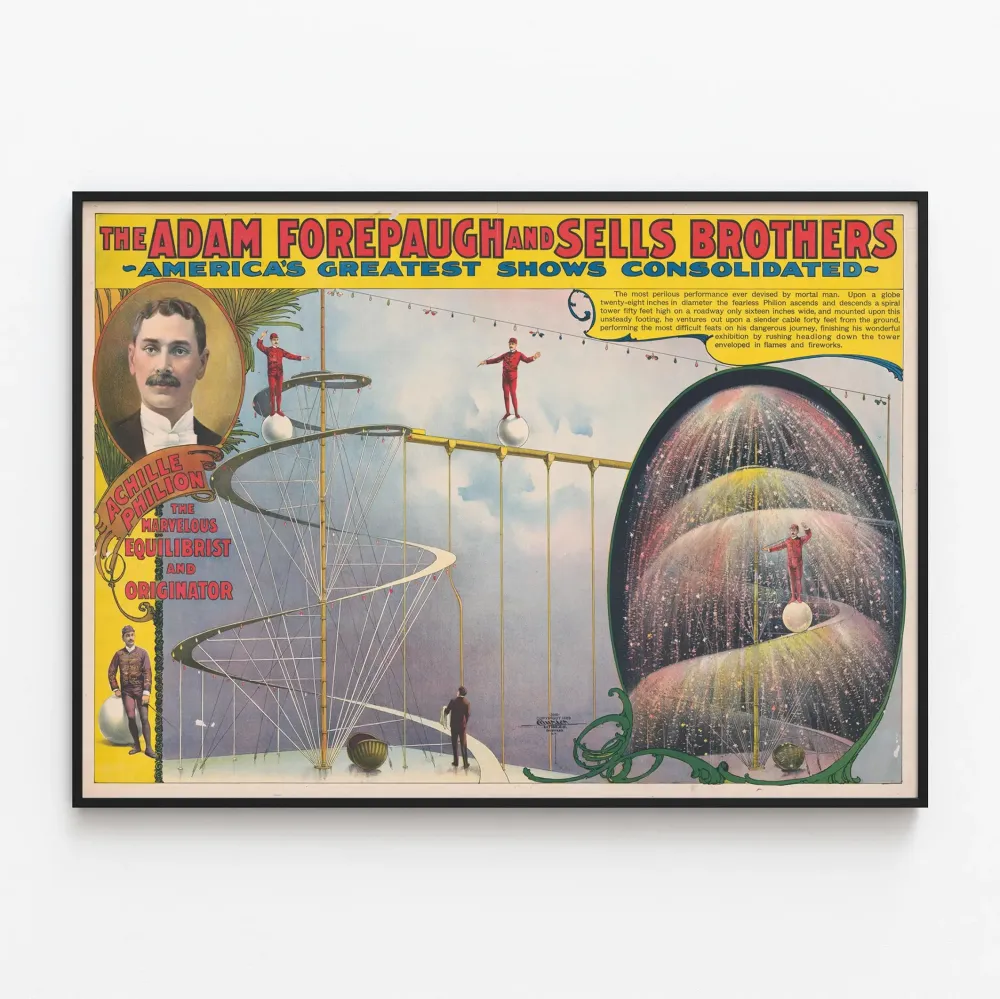 Wintage plakat Achille Philion, wybitny akrobat
