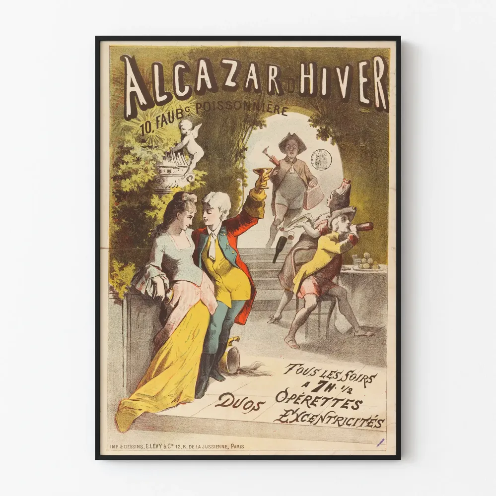 Wintage plakat Alcazar zimowy - Operetki i duetów ekstrawaganckich