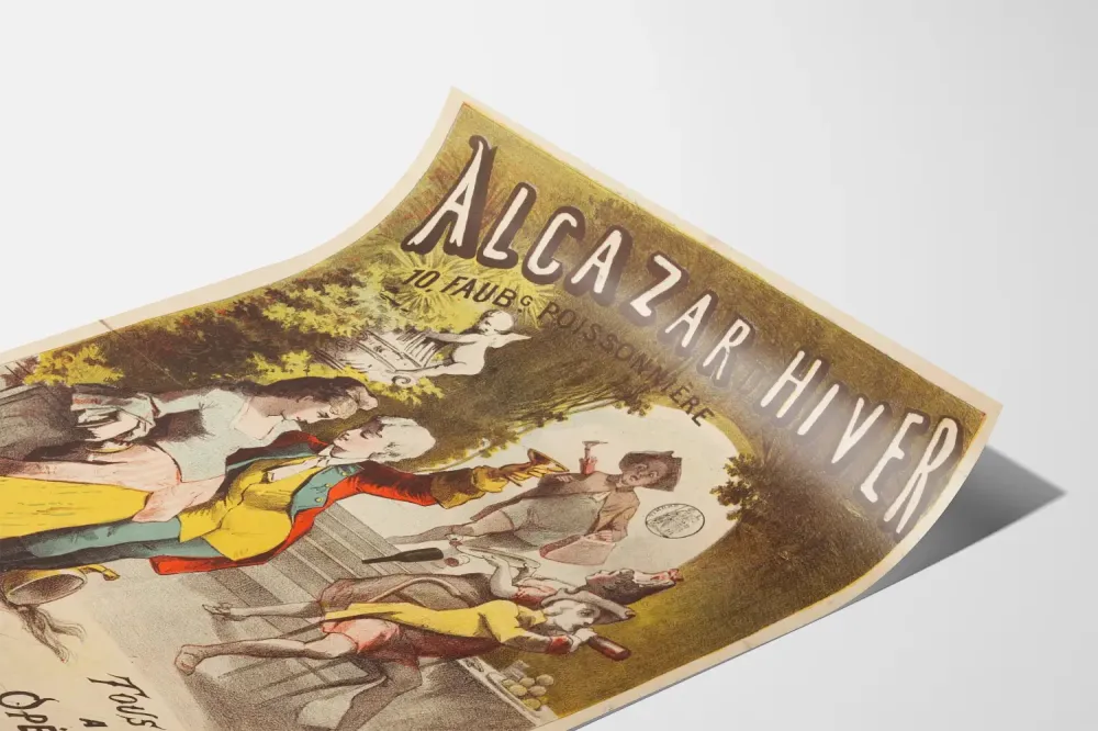 Wintage plakat Alcazar zimowy - Operetki i duetów ekstrawaganckich