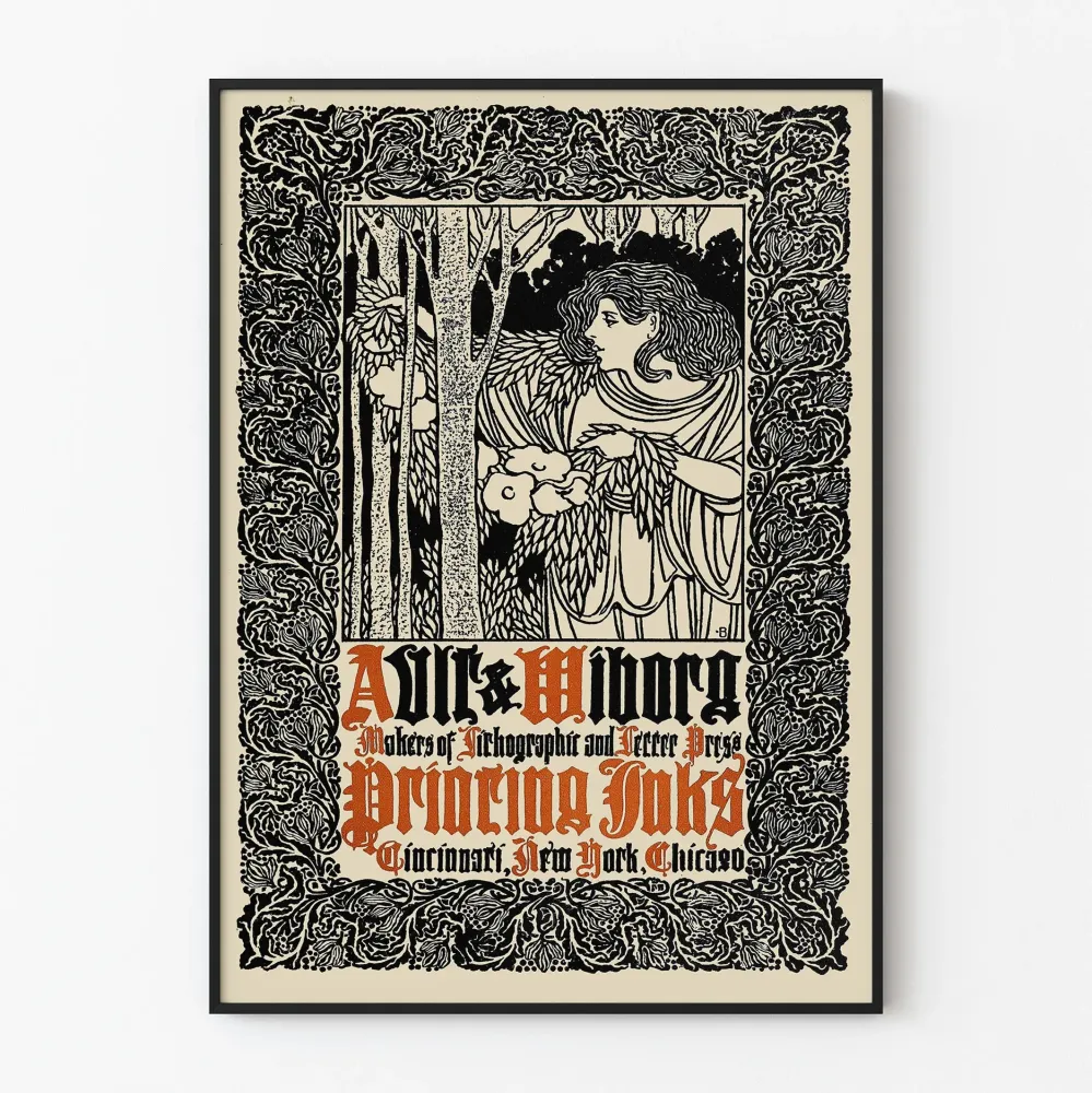 Wintage plakat Ault & Wiborg z tuszem do druku dekoracyjnego