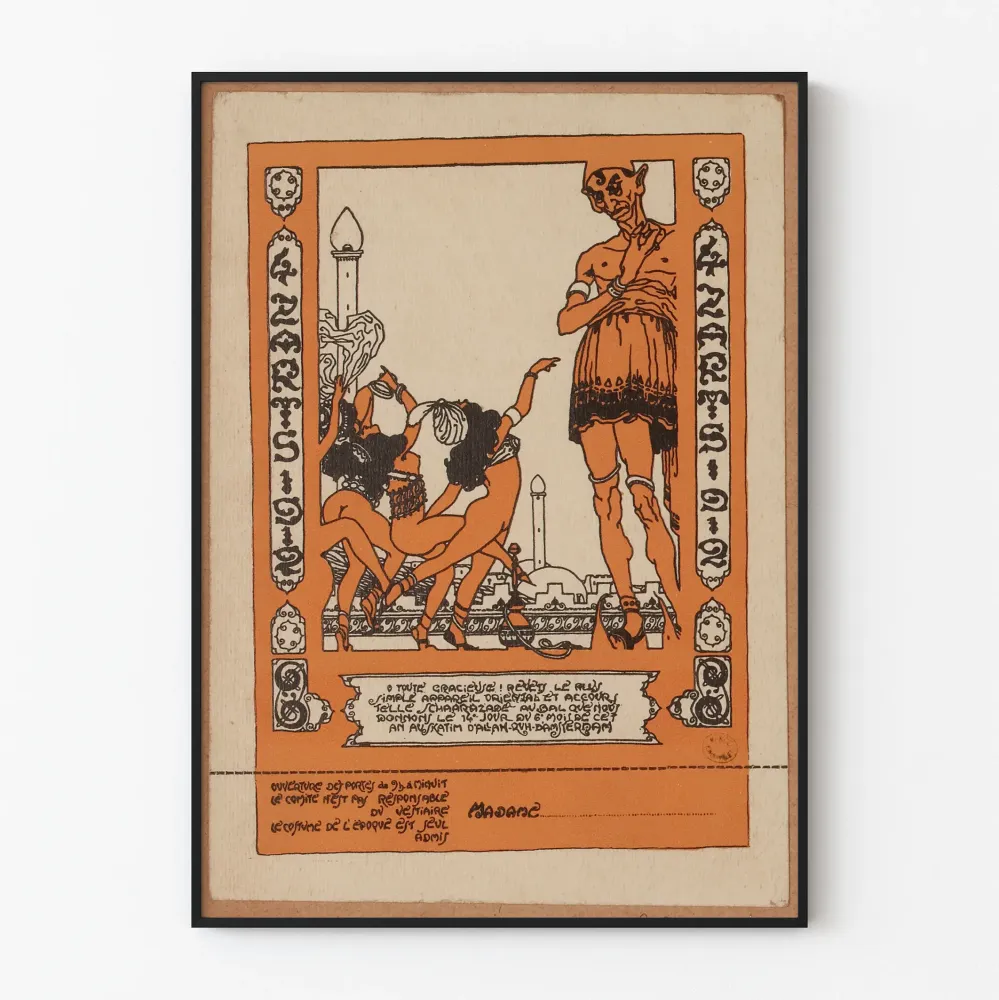 Wintage plakat Bal bal 4 Z'Arts 1912 - Zaproszenie Dekoracja na ścianę