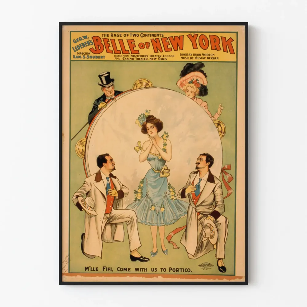 Wintage plakat Belle New York autorstwa Geo. W. Lederer