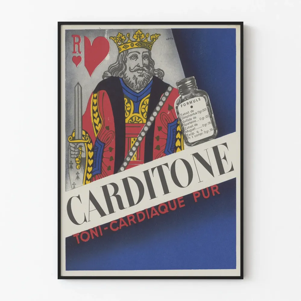 Wintage plakat CARDITONE Toni-Serce dekoracja ścienna