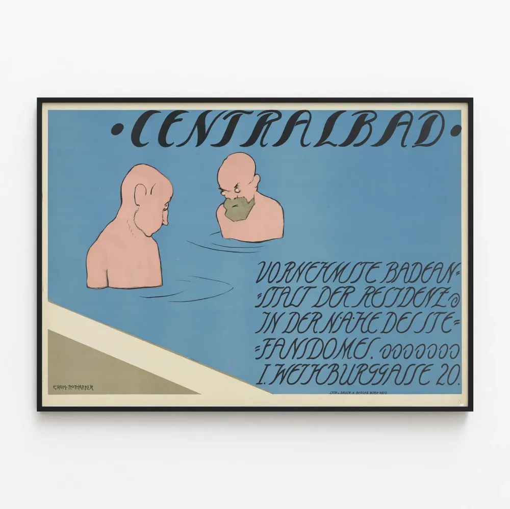 Wintage plakat Centralbad do nowoczesnej dekoracji ściennej