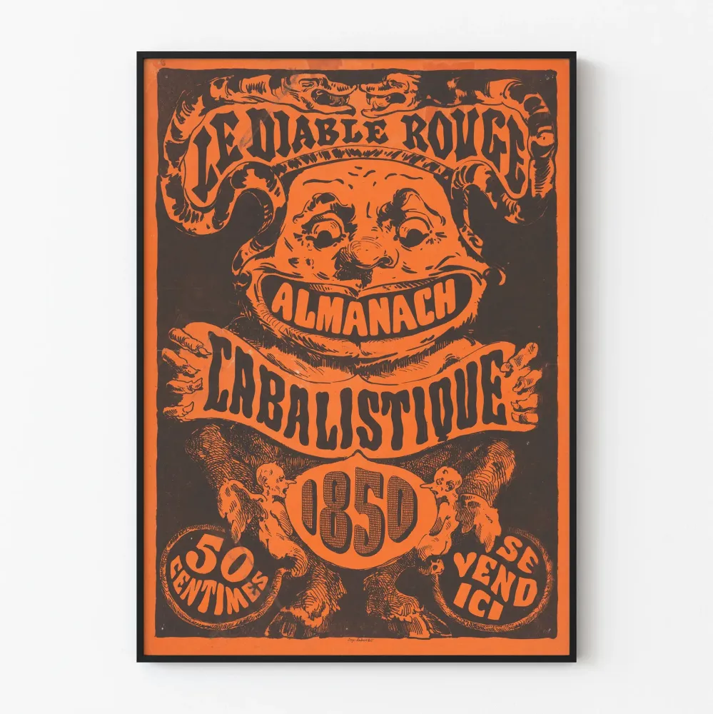 Wintage plakat Czerwony Diabeł Almanach Kabalistyczny 1850