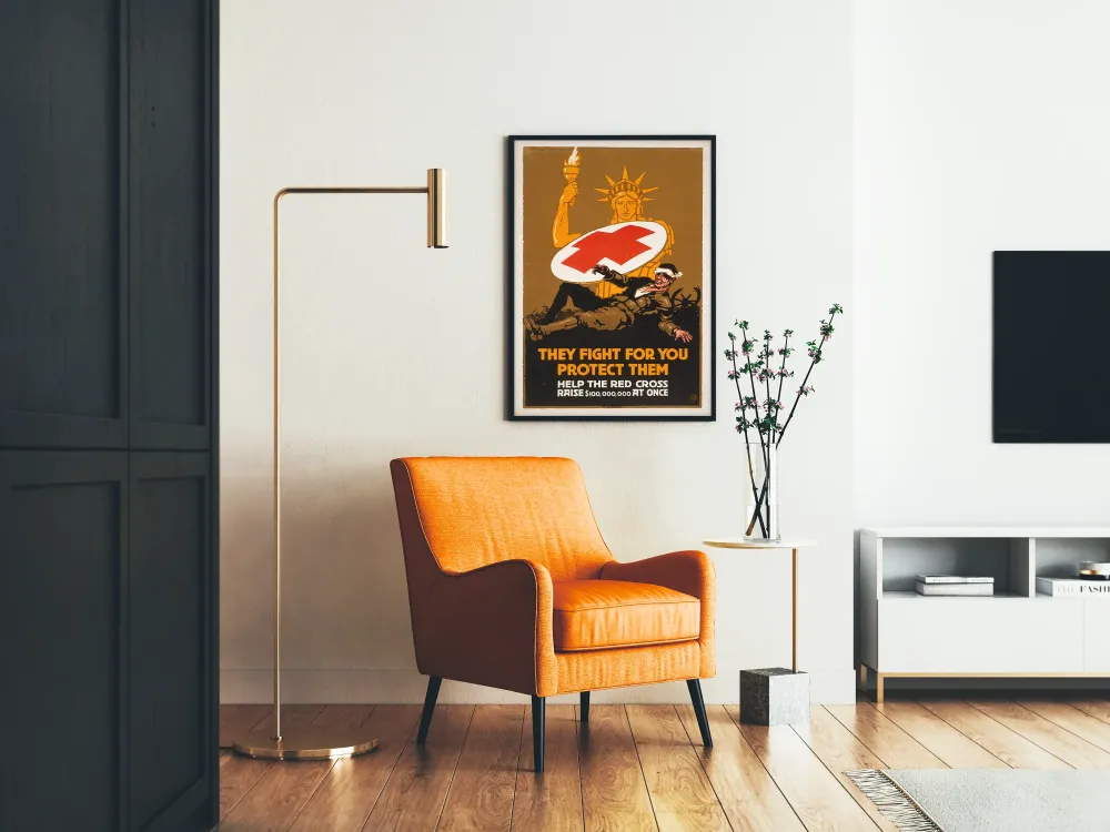 Wintage plakat Czerwony Krzyż - Ochrona żołnierzy