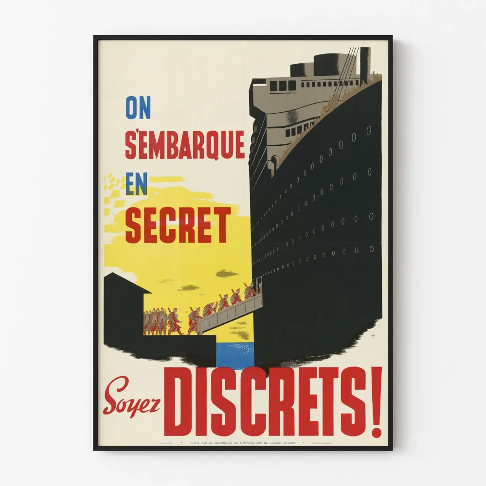 Wintage plakat dekoracji ściennej O S'embarque en Secret