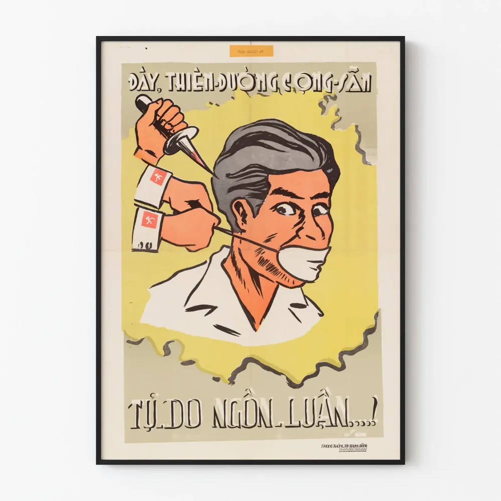 Wintage plakat dekoracji ściennej wietnamskiej