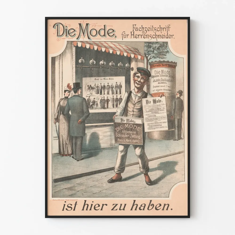 Wintage plakat Die Mode - Przegląd mody dla mężczyzn krawców