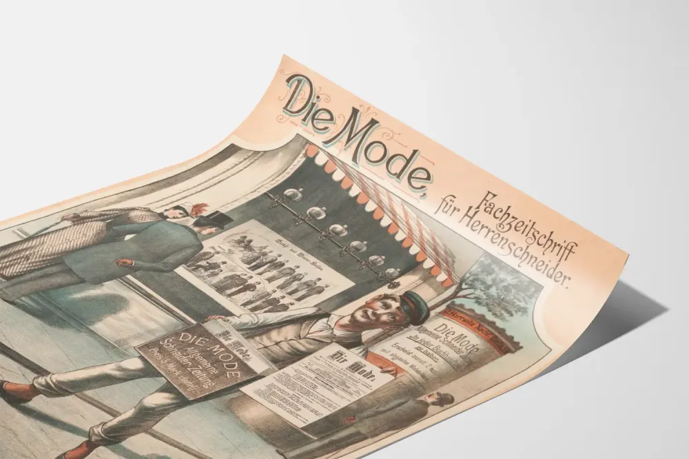Wintage plakat Die Mode - Przegląd mody dla mężczyzn krawców