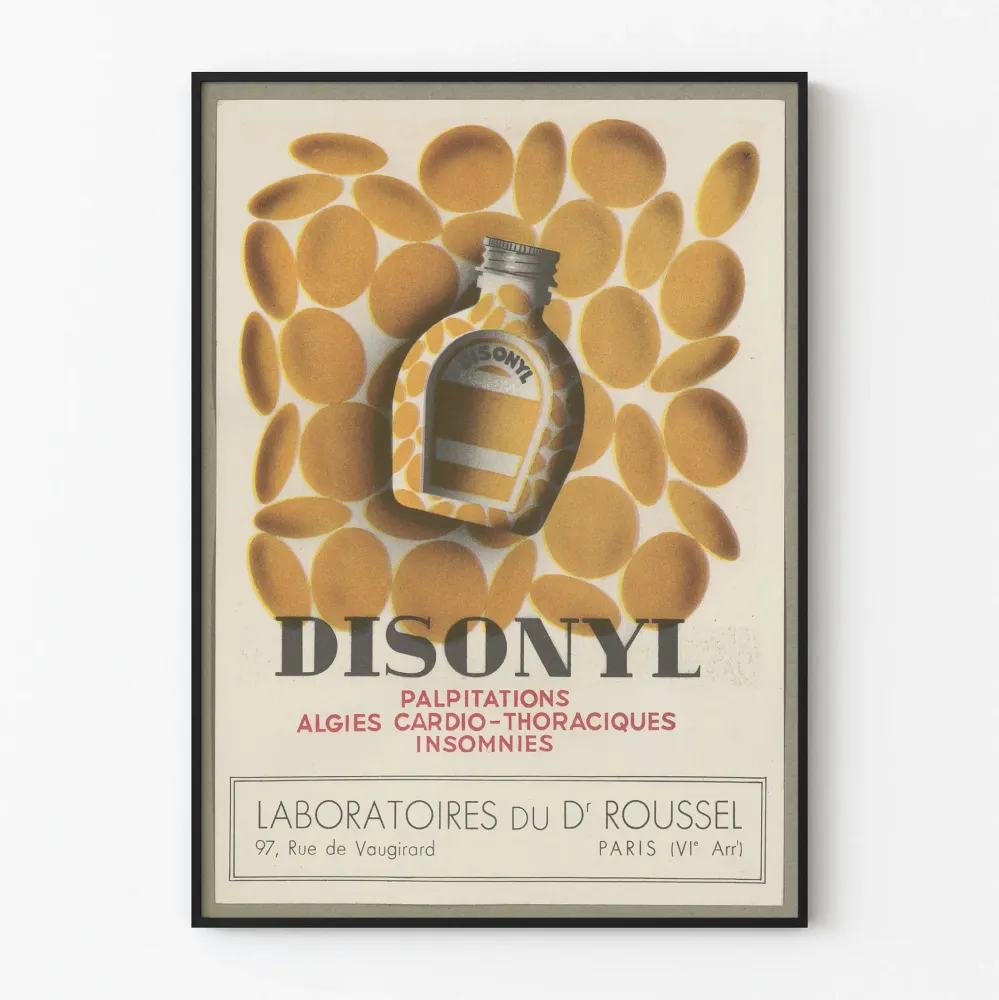 Wintage plakat Disonyl do dekoracji ściennych o tematyce medycznej