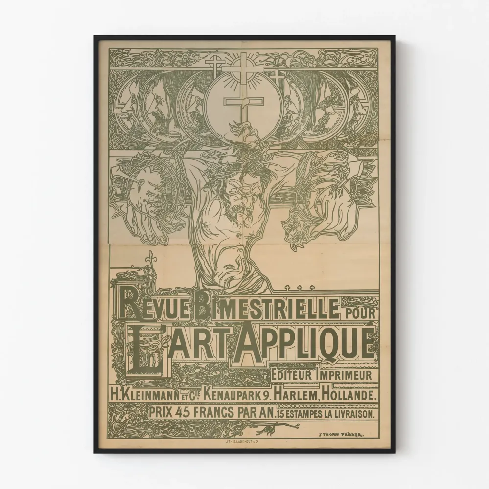 Wintage plakat dwumiesięcznego przeglądu sztuki użytkowej