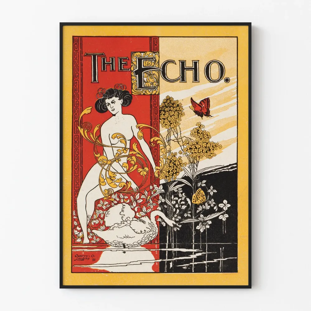 Wintage plakat Echo Chicago 1895 do dekoracji ściennej
