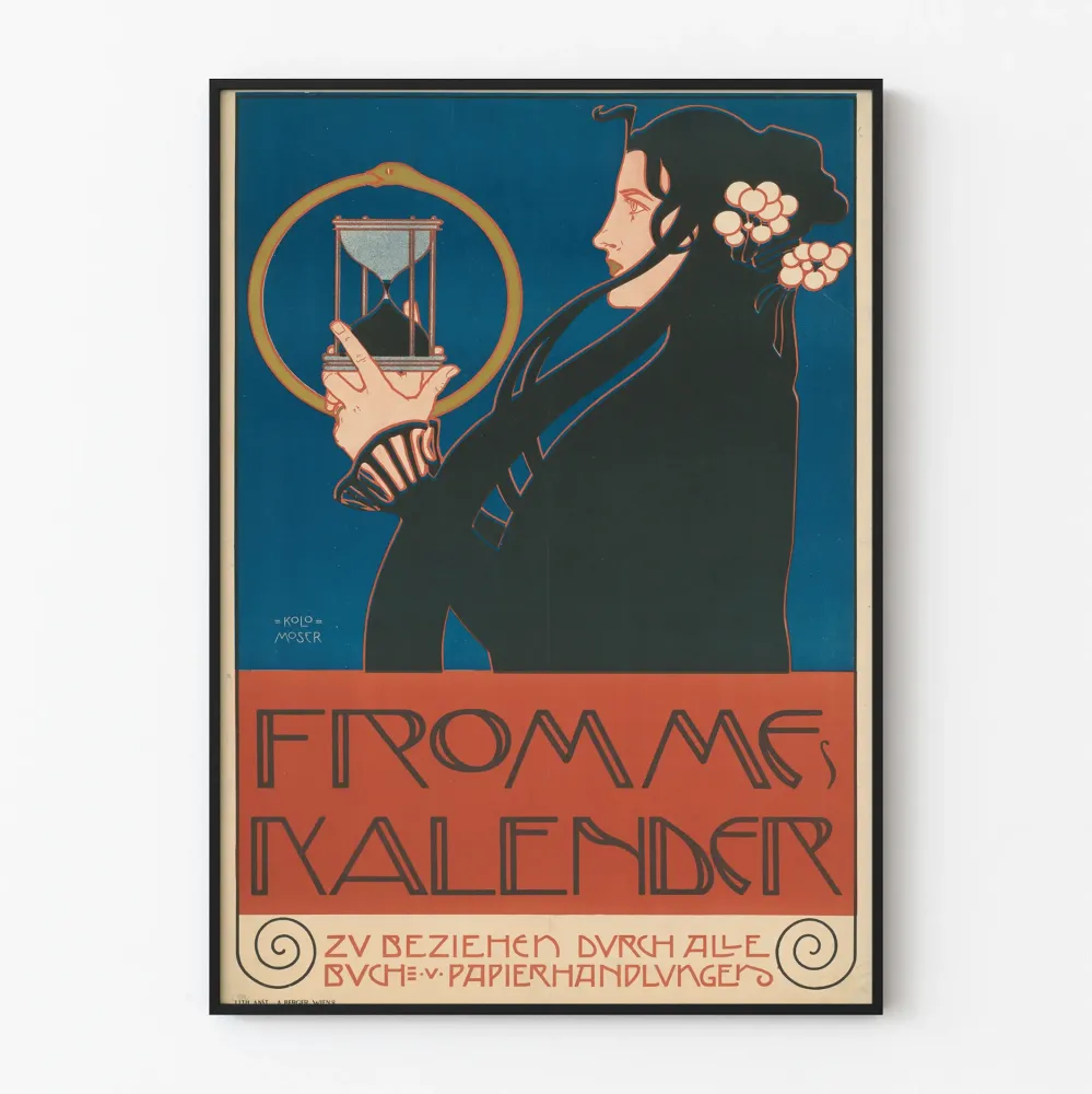 Wintage plakat Frommes Kalender - Dekoracja ścienna w stylu secesyjnym