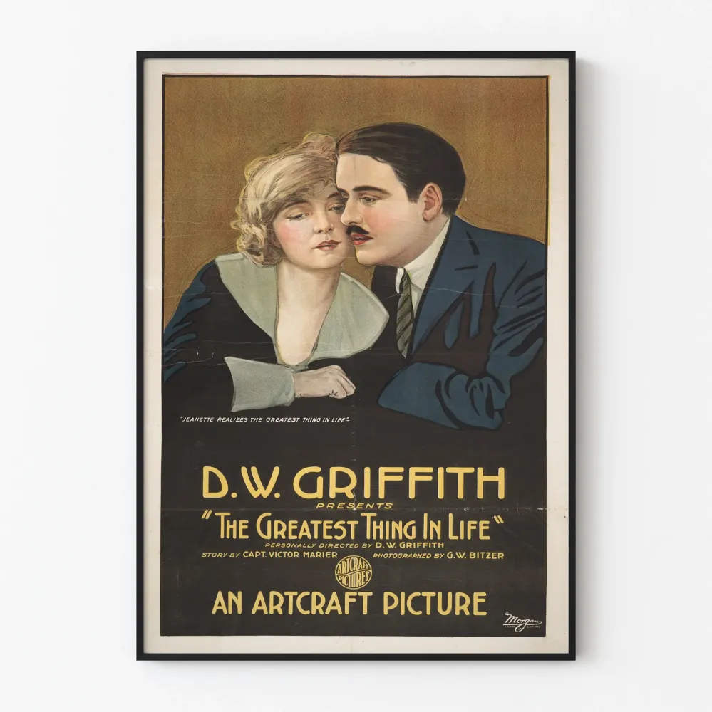 Wintage plakat D.W. Griffith - Największa rzecz w życiu