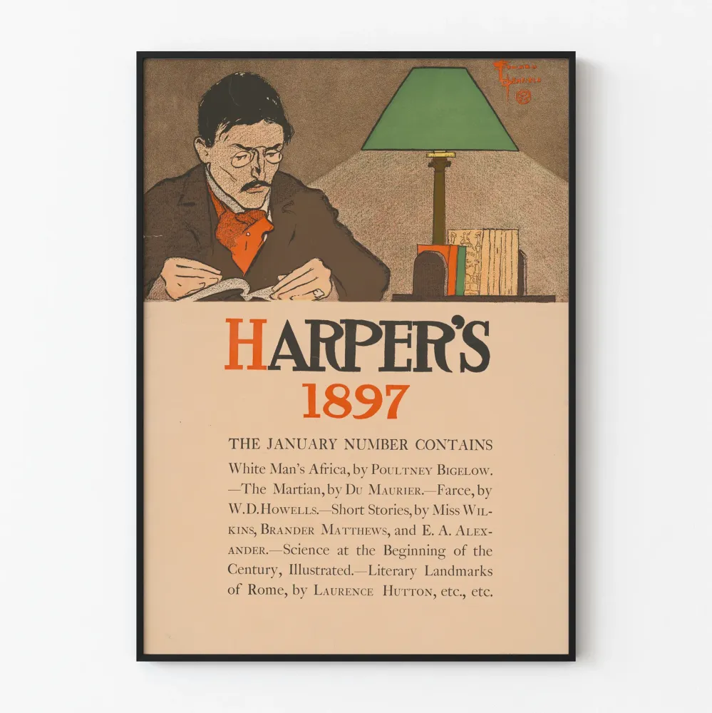 Wintage plakat Harper's 1897 do dekoracji ściennych